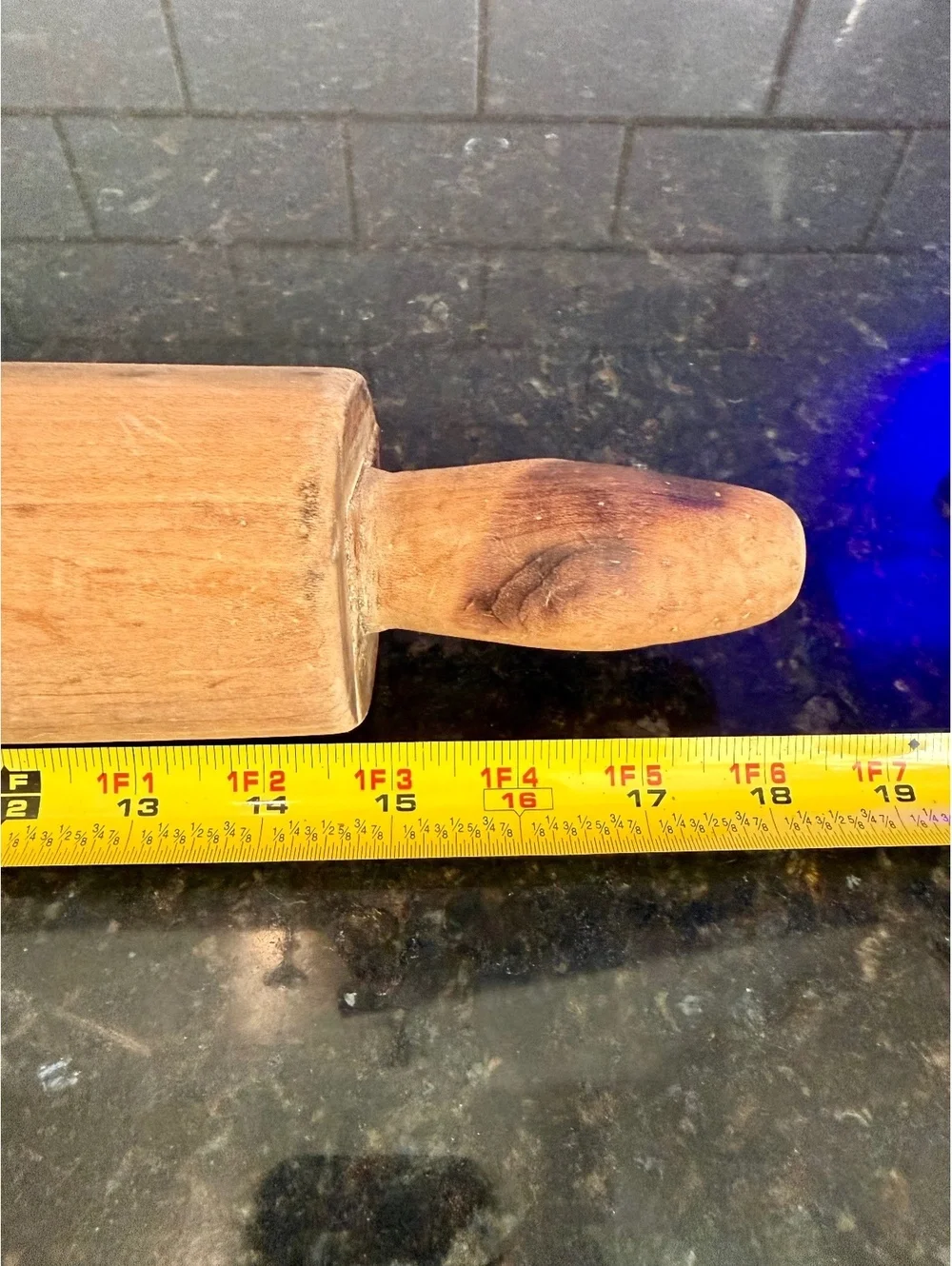 Vintage Wooden Rolling Pin Double Handle Farmhouse Kitchen Baking Decor